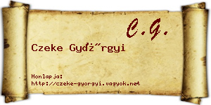 Czeke Györgyi névjegykártya