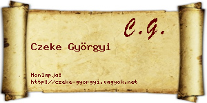 Czeke Györgyi névjegykártya
